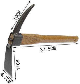 Korte Houten Handvat Stalen Carbon Anti-Off Kleine Schoffel Dual-Purpose Schoffel Drie-Tand Hark Groente Landbouw gereedschap Tuingereedschap Bourgondië