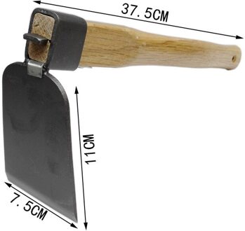 Korte Houten Handvat Stalen Carbon Anti-Off Kleine Schoffel Dual-Purpose Schoffel Drie-Tand Hark Groente Landbouw gereedschap Tuingereedschap wit