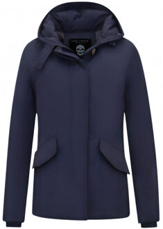 Korte jas met capuchon Blauw - S