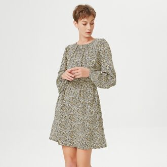 Korte jurk met elastische maat en bloemafdruk Veelkleurig