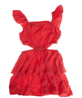 Korte jurk met zijsplitten 664962 dames Rood