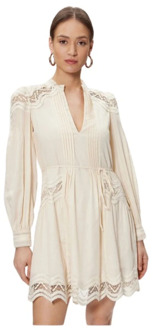 Korte kanten jurk met katoen en kanten details Twinset , White , Dames - M,S,Xs