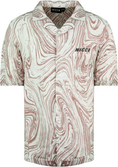 Korte Mouw Bedrukt Ash Roze Wit Heren Overhemd 211 1 07 02 0338 - maat Veelkleurig