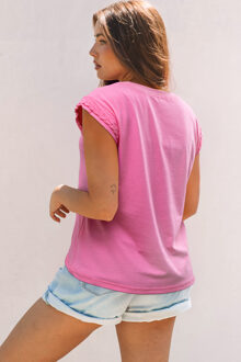 Korte Mouw Crew Neck T-shirt Roze