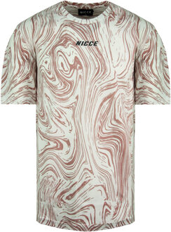 Korte Mouw Crew Neck Wit Roze Heren Ash T-Shirt 211 1 09 05 0338 - maat