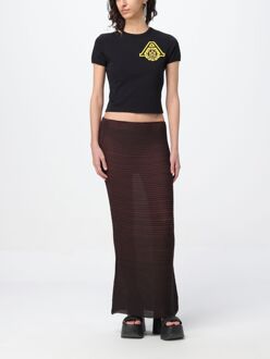 Korte Mouw Crop T-shirt Zwart