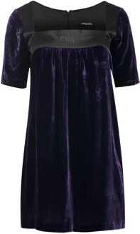 Korte Mouw Empire Lijn Zijden Rayon Fluwelen Jurk Violet - EU 38 / UK 10