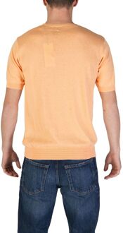 Korte Mouw Gebreide Shirt - maat EU 52 Koraal