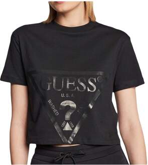 Korte Mouw Logo Tee - Zwart Guess , Black , Dames - XS