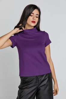 Korte Mouw Mauve Top - maat Bourgogne