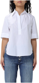 Korte Mouw Overhemd Dondup , White , Dames - M,Xs