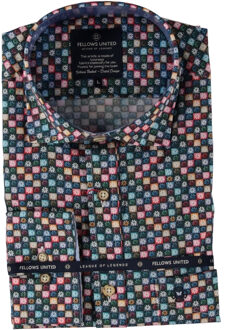 Korte Mouw Overhemd Mini Flower Stretch Multicolor  XL