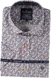 Korte Mouw Overhemd Stretch Dots Multicolor  XL