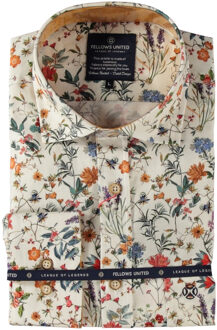 Korte Mouw Overhemd Stretch Flowers Multicolor  4XL