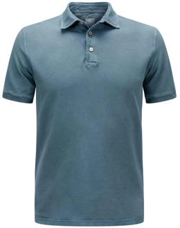 Korte Mouw Piqué Polo Shirt Blauw Fedeli , Blue , Heren - Xl,M