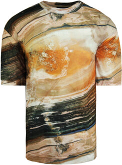 Korte Mouw Ronde Hals Heren Luchtfoto Overize T-Shirt 211 1 09 13 0346 Veelkleurig - XS