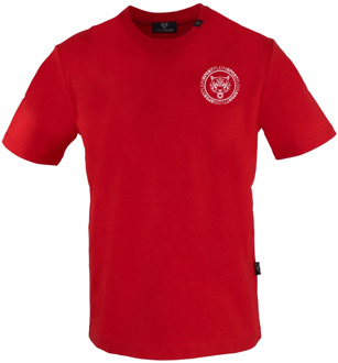 Korte Mouw Ronde Hals Katoenen T-shirt Plein Sport , Red , Heren - 2Xl,Xl,L,M,S