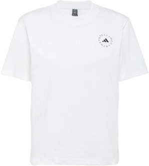 Korte Mouw T-Shirt Adidas by Stella McCartney , White , Dames - L,S,Xs