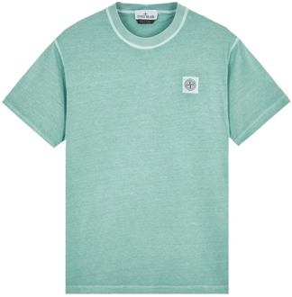 Korte mouw T-shirt in lichtgroen Stone Island , Green , Heren - Xl,L,M,S