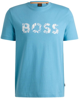 Korte Mouw T-shirt Te_Bossocean Boss Orange , Blue , Heren - 2Xl,Xl,L,M,S