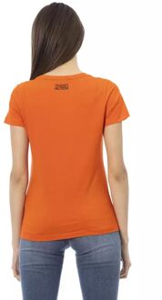 Korte Mouwen Crew Neck Graphic T-shirt Oranje
