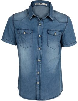 Korte mouwen denim shirt XL