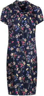 Korte mouwen jurk met bloemenprint in viscose - maat Navy