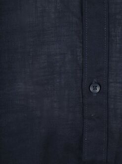 Korte Mouwen Overhemd Cotton Slub Navy Donkerblauw - L,M,XXL