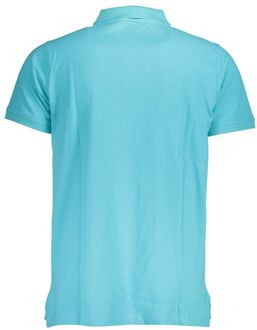 Korte Mouwen Polo Shirt Klassieke Stijl Turquoise - L