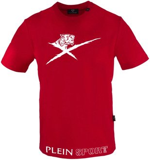 Korte mouwen ronde hals katoenen T-shirt Plein Sport , Red , Heren - 2Xl,Xl,L,M,S
