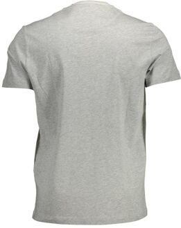 Korte Mouwen T-shirt met Ronde Hals en Zak Grijs - 3XL