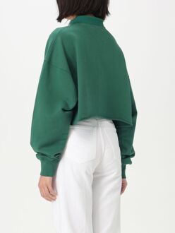 Korte Polo Sweatshirt Vintage Grafiek Donkergroen