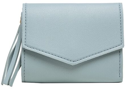 Korte Portemonnee Vrouwelijke Koreaanse Versie Van De Kwast Kleine Portemonnee Eenvoudige Vierkante Eenvoudige Portefeuilles Dames Portemonnee Mini Tas blauw