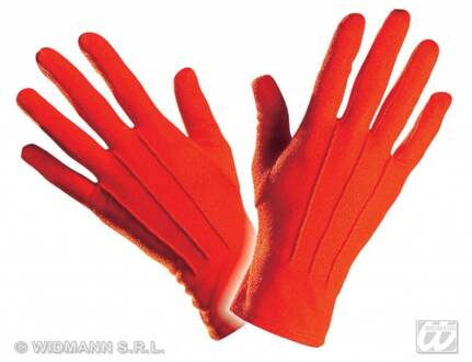 Korte rode handschoenen voor volwassenen - Accessoires > Handschoenen