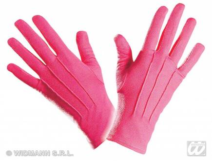 Korte roze handschoenen voor vrouwen - Verkleedattribuut