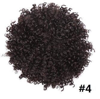 Korte Synthetische Afro Bladerdeeg Kinky Krullend Trekkoord Paardenstaart Haar Broodje Pruik Chignon Haarstukje Voor Vrouwen Updo Clip in Hair Extension