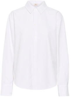 Korte witte blouse met kraag en knoopsluiting Lounge Nine , White , Dames - 2Xl,Xl,L,M,S,Xs,2Xs