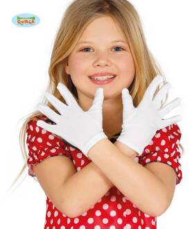 Korte witte handschoenen voor kinderen - Accessoires > Handschoenen