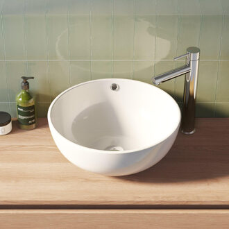 Kos opbouwwastafel 44x17.5cm doorsnede wit