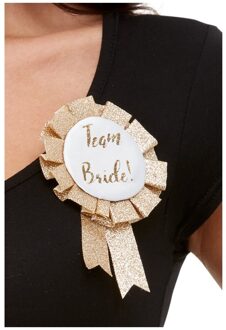 Kostuum Accessoire Team Bride Rosette Goudkleurig