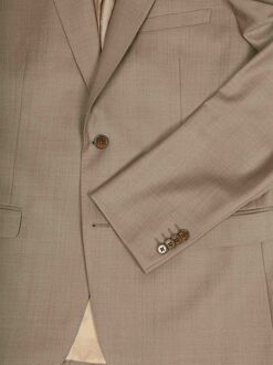 Kostuum Birds Eye Wol Sand Beige - 102,46,48,50,52,54,56,58,98