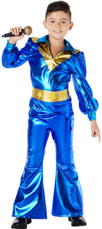 Kostuum Dancing King Kind Blauw