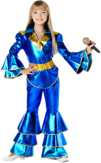 Kostuum Dancing Queen Kind Blauw Multikleur - Print