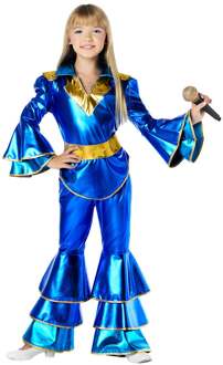 Kostuum Dancing Queen Kind Blauw Multikleur - Print