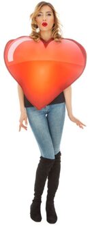 Kostuum Emoji Hart Rood - Zalm