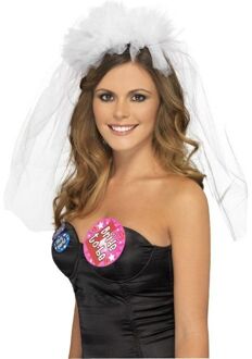 Kostuum Haarband Hen Night Veil Wit