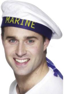 Kostuum Hoed Marine Sailor Wit