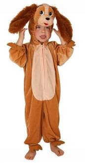 Kostuum hondje pluche Lily Bruin - Kastanje