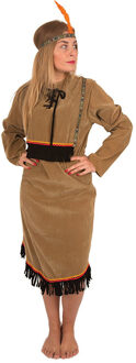 Kostuum Indiaanse Blackfeet vrouw Bruin - Kastanje