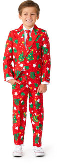 Kostuum Kind Rood Kerstboom Stars Rood - Zalm